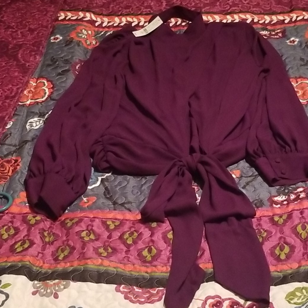 Purple long sleeve blouse for a night on the town!